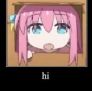 bocchi in box saying hi