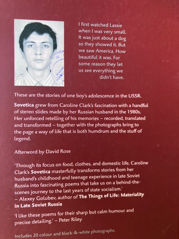 Soviet passport photo of the boy himself on the back cover of my book Sovetica, which is heaving with endorsements. Buy it, buy it and get a free fridge magnet. What more could you want? 