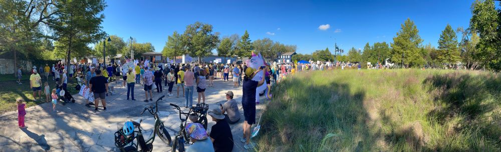 Protesters for No Kings in New Braunfels TX. 