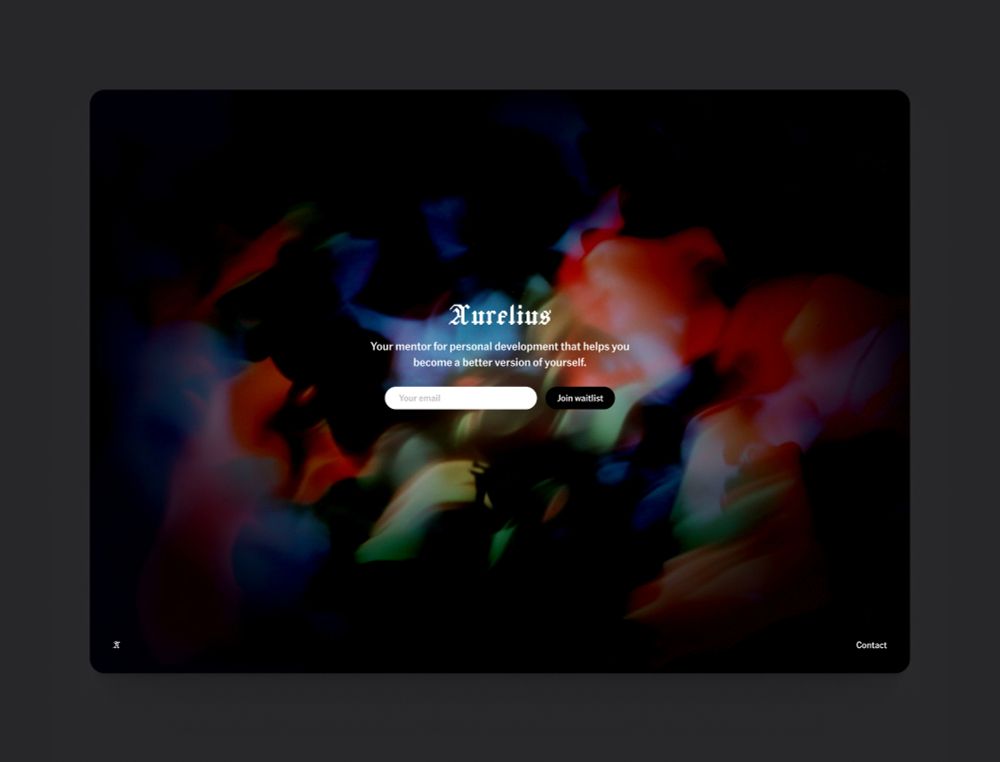 Landing page for Aurelius, your mentor for personal development.