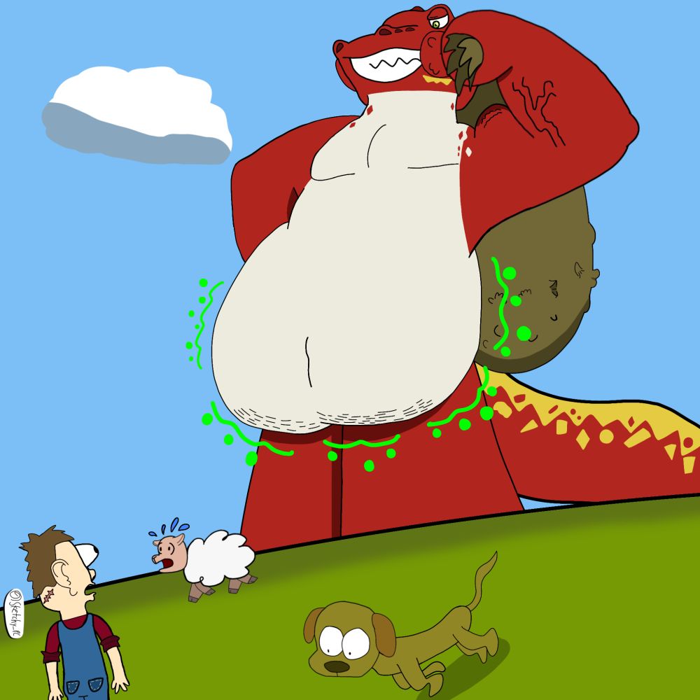G'aad has the plan to stealing things from the guy's farm by tasting their goods of animals and farmers for his party, before they storing all of them in his bag before leaving this place behind