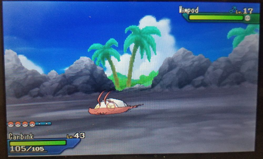 Red Wimpod preparing to get false swiped, forcibly put to sleep and get an orb thrown at his face