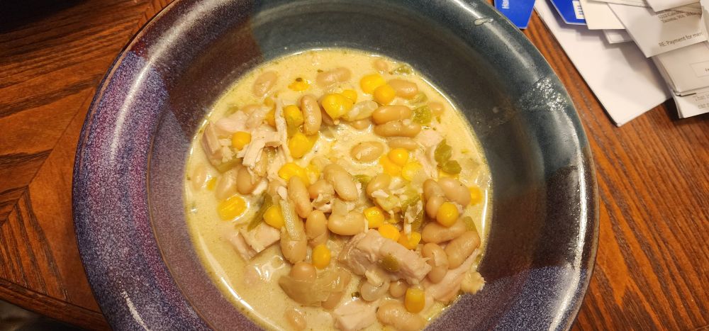 White chicken chili for a chilly evening 