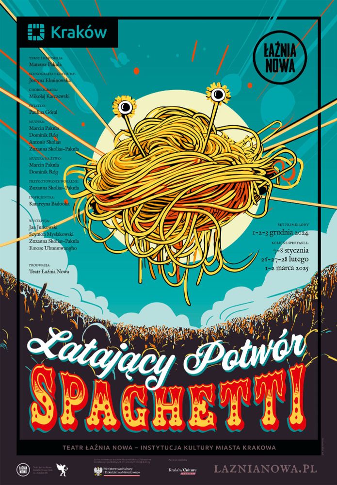 Flying Spaghetti Monster performance poster.
