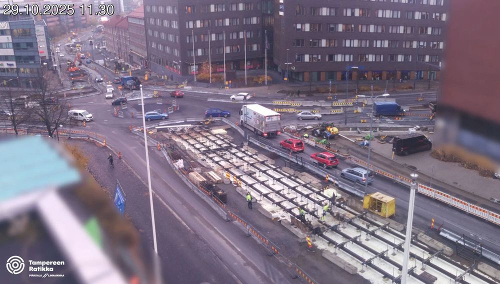 Työmaakamera ratikkatyömaasta