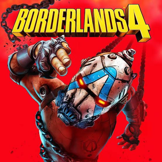 A psycho points his finger guns at you the viewer since they ran out of arms to point at their own heads on the cover art for Borderlands 4