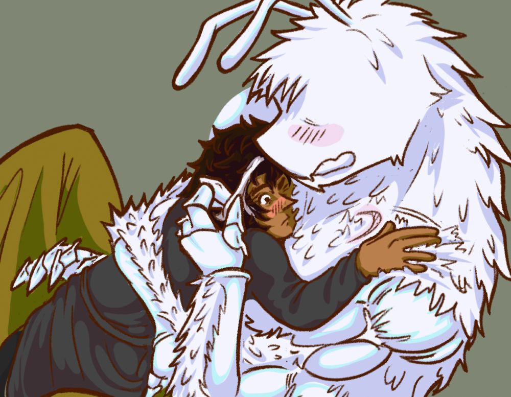 He reached a spot near the collarbone where the fur thinned slightly, revealing another old scar—long, pale, and curved like a crescent moon. Spamton’s hand hovered over it before gliding past, reluctant to linger.

Tenna’s purring deepened.

from ch. 4 of The Beast You've Made Me