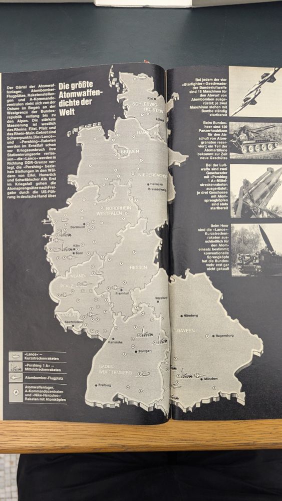 A map of supposed nuclear weapon storage sites in West Germany published by "stern" in Feb. 1981