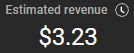 a screenshot of the revenue screen from youtube, showing a bank busting total of $3.23 total earnings.