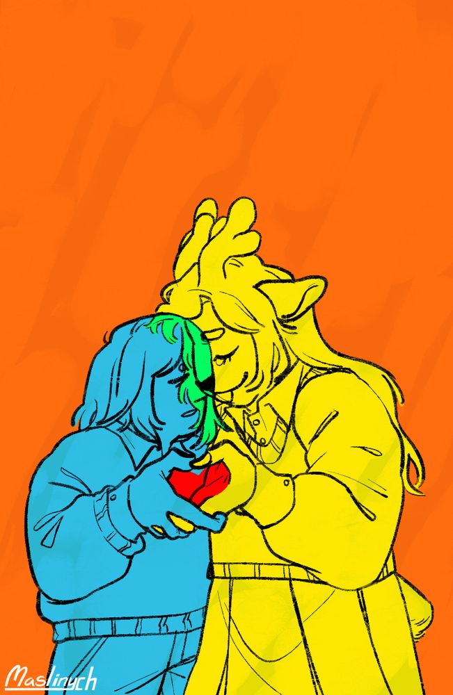 A redraw of "i depend on you" image with Kris and Noelle.