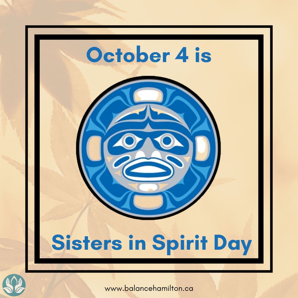 Image has a Grandmother Moon symbol. Blue text reads "October 4 is Sisters in Spirit Day".