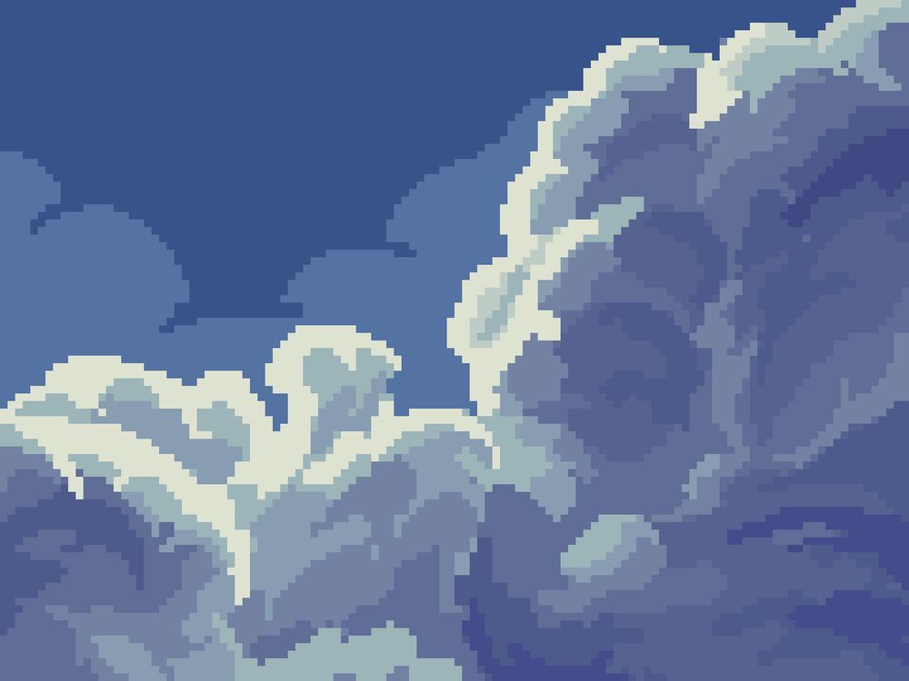 Another pixel art cloud study in a bright daylight