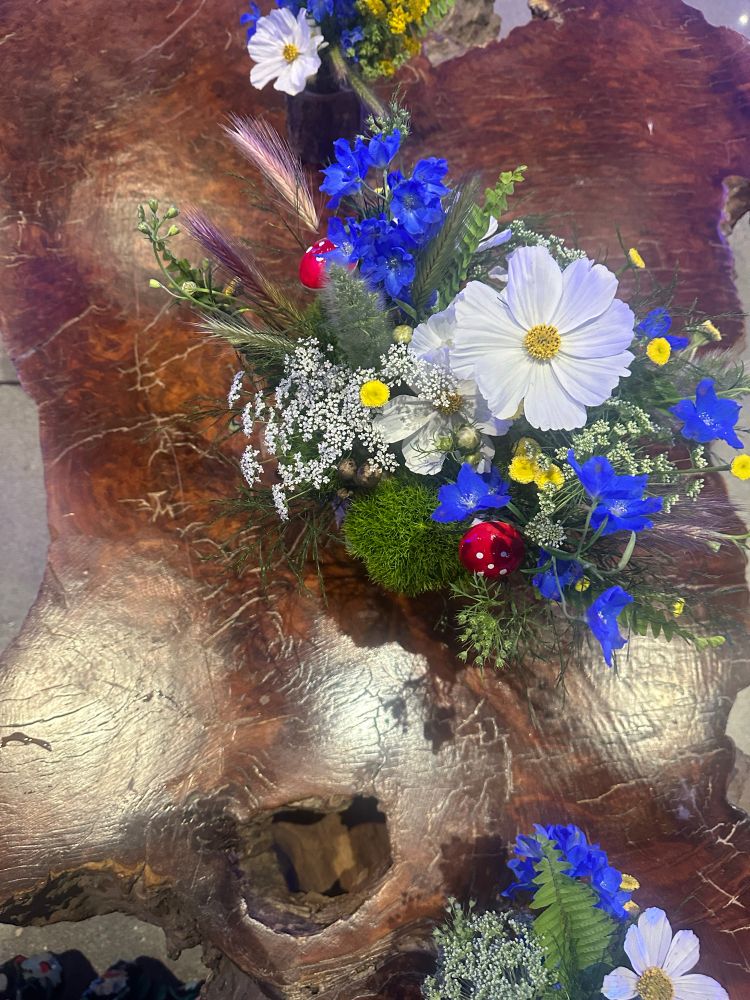 Cute flower decorations on table