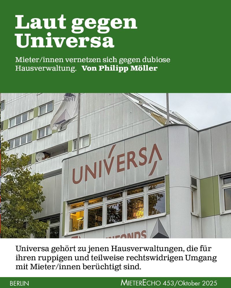 Laut gegen #Universa
#Mieter/innen vernetzen sich gegen dubiose #Hausverwaltung.