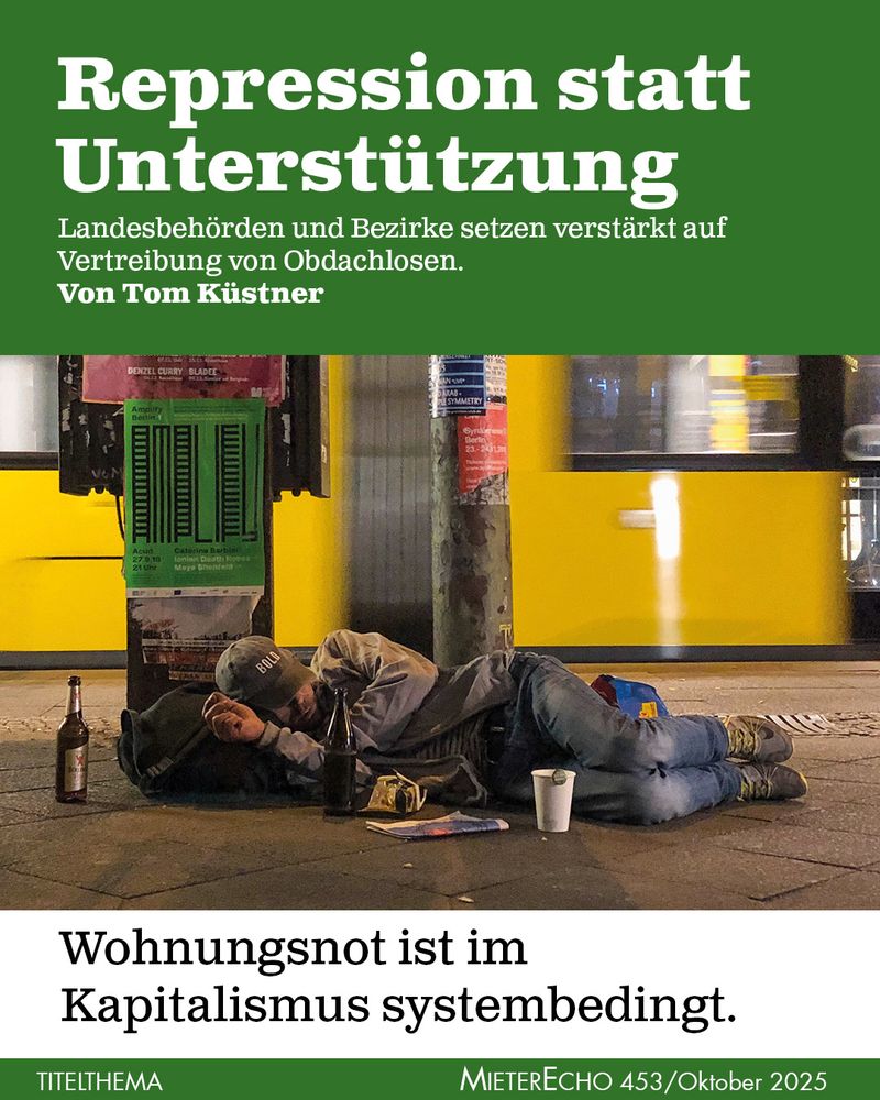 #Repression statt #Unterstützung  
#Landesbehörden und #Bezirke setzen verstärkt auf #Vertreibung von #Obdachlosen.   