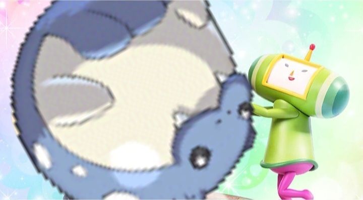 Katamari statue rolling a spheal (pokemon)