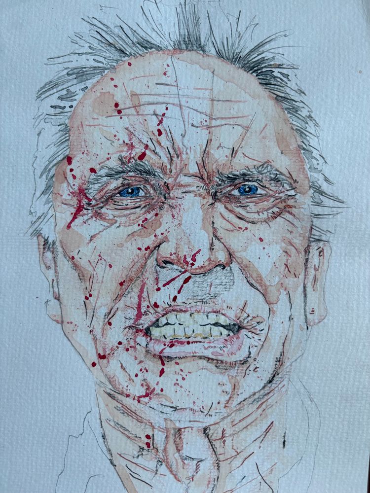 A painting I did of Terence Stamp about a decade ago