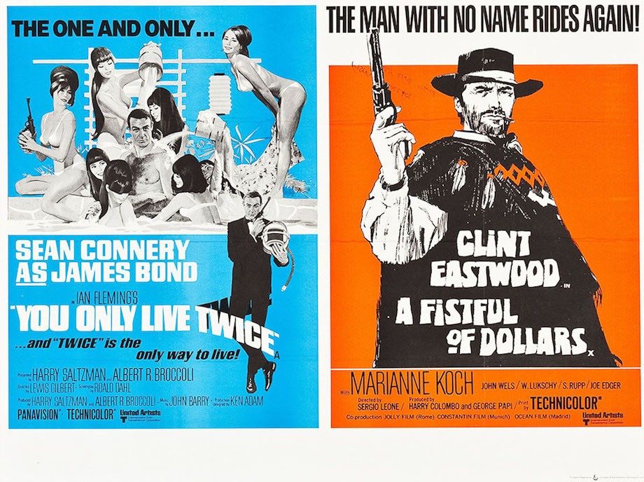 The poster for a London double bill of You Only Live Twice and A Fistful of Dollars 