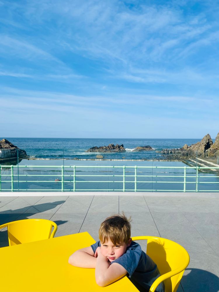 View from the top of Tarlair outdoor pool pavilion 