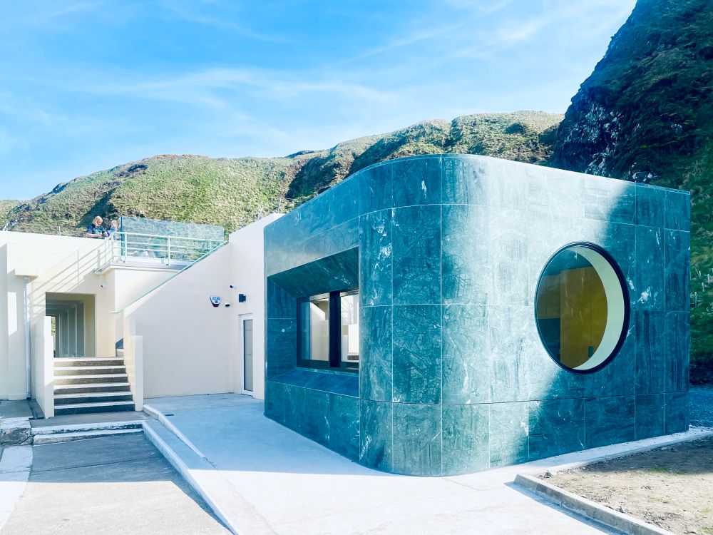 Exterior of Tarlair outdoor pool pavilion, beside Macduff in the NE of Scotland