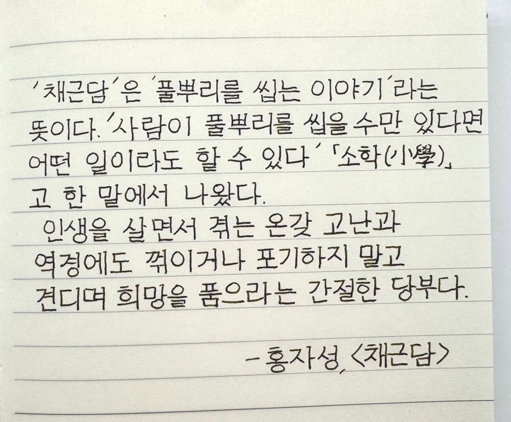 🖋️파버카스텔 온도로 EF💧디아민 올리브 스월
미색 줄지 노트에 짙은 녹색 잉크로 한글 펜글씨.
바로위에서 내려다본 모습