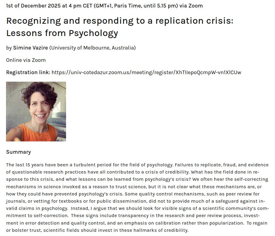 Recognizing and responding to a replication crisis: Lessons from Psychology

The last 15 years have been a turbulent period for the field of psychology. Failures to replicate, fraud, and evidence of questionable research practices have all contributed to a crisis of credibility. What has the field done in response to this crisis, and what lessons can be learned from psychology’s crisis? We often hear the self-correcting mechanisms in science invoked as a reason to trust science, but it is not clear what these mechanisms are, or how they could have prevented psychology’s crisis. Some quality control mechanisms, such as peer review for journals, or vetting for textbooks or for public dissemination, did not to provide much of a safeguard against invalid claims in psychology.  Instead, I argue that we should look for visible signs of a scientific community’s commitment to self-correction.  These signs include transparency in the research and peer review process, investment in error detection and quality control, and an emphasis on calibration rather than popularization.  To regain or bolster trust, scientific fields should invest in these hallmarks of credibility.
