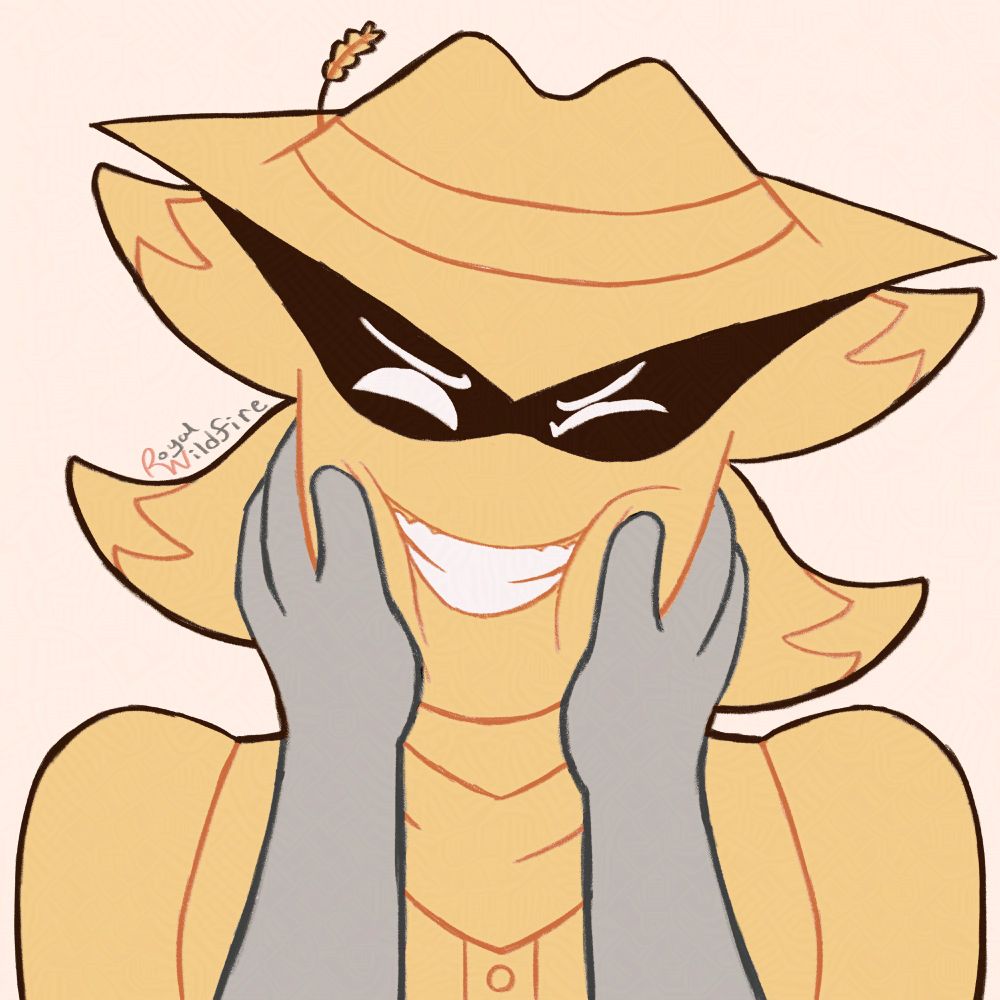 Starlo from the fangame Undertale Yellow. His face is being squished by two grey hands that go off screen.