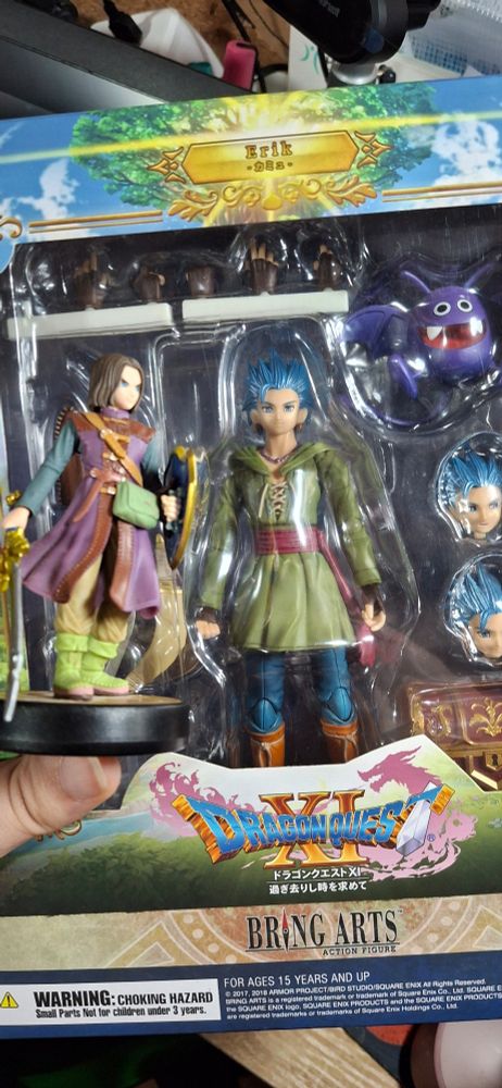 Hero from DQ11 Amiibo meets Bring Arts Erik figure. 