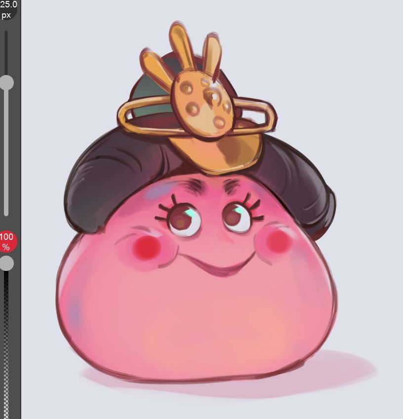 A drawing of an alt of the Queen Slime, Doll slime from Dragon quest walk