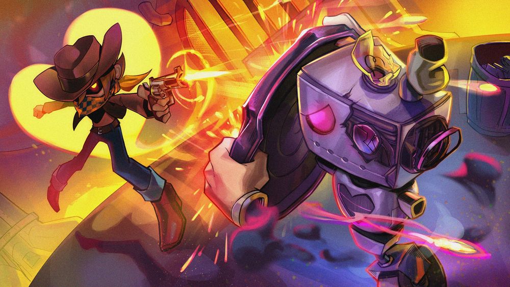 Illustration of Undertale Yellow characters Clover and Axis in their genocide route fight. This illustration was for Man on The Internet's lyrics video.