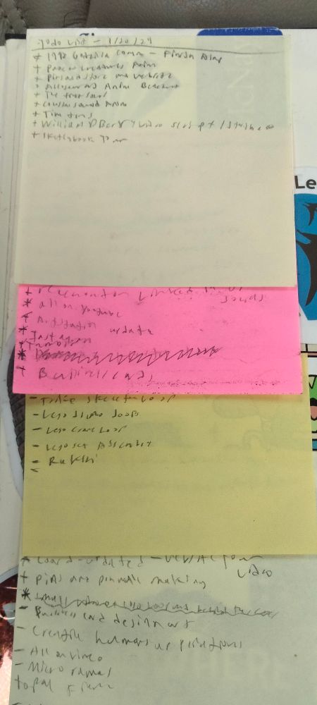 One half of a too do list.
