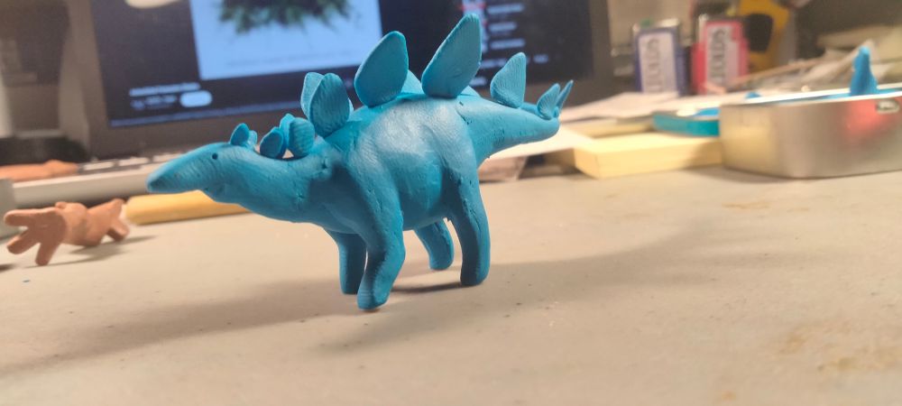 A more frontal walking view