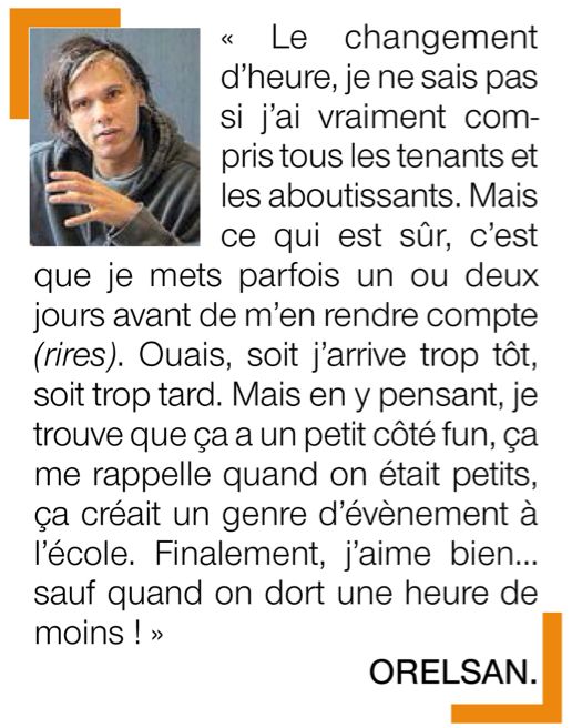 L’avis éclaté d’Orelsan sur le changement d’heure