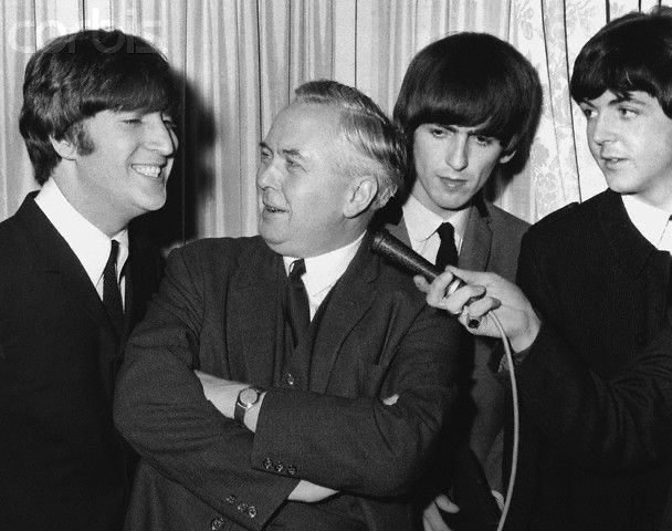 john george paul & HAROLD WILSON at the 1964 Variety Club awards at the Dorchester Hotel on 19 Mar 1964