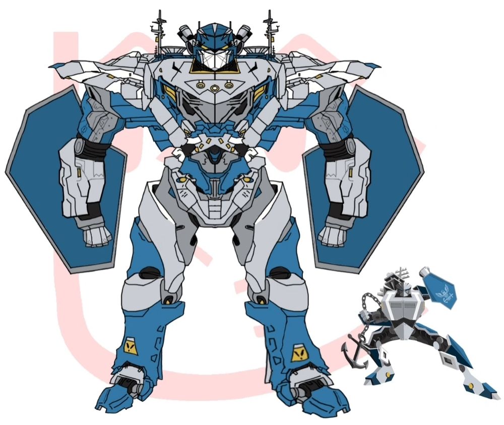 A flat color rendering of the redesign of Flankspeed, the Navy's Internal Email system Mascot.