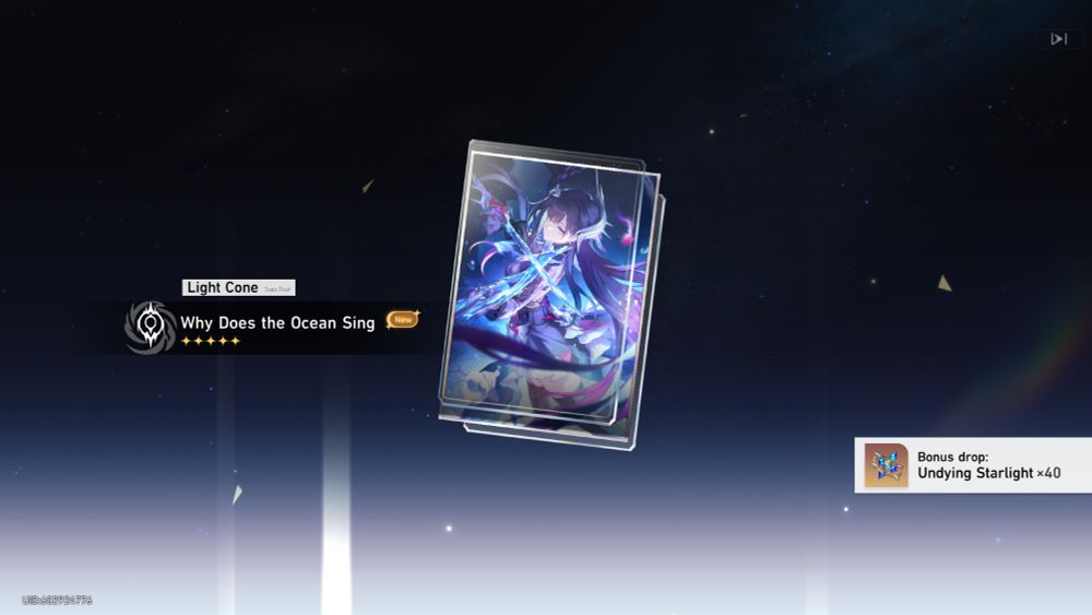 Successful Light Cone banner pull for Why Does the Ocean Sing (Honkai: Star Rail)