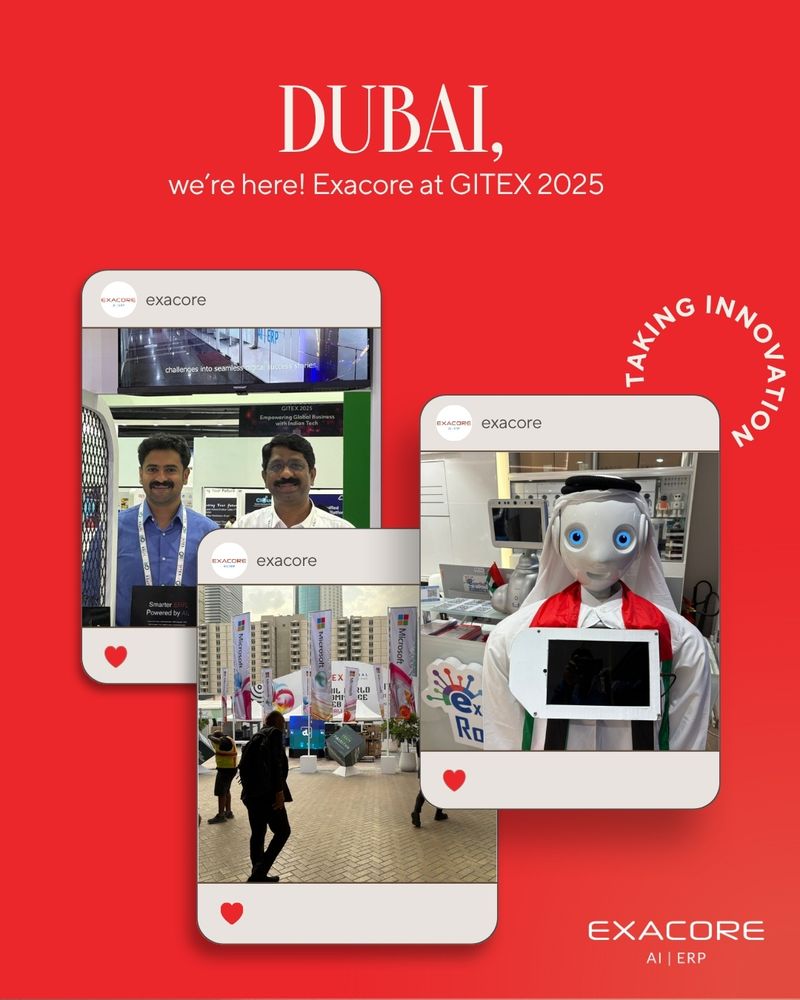Dubai, we’re here! Exacore at GITEX 2025

Exacore is thrilled to be part of GITEX 2025 in Dubai, the largest technology event in the Middle East! 🌟 We’re showcasing our expertise in ERP solutions, AI-driven innovations, database services, and open-source technologies that help businesses scale and optimize operations.

Meet our team and explore how Exacore is driving digital transformation for organizations worldwide. 