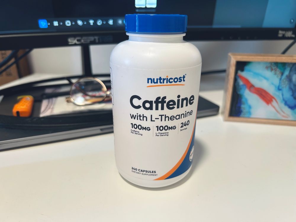 pills with 100mg caffeine and 100mg L-theanine