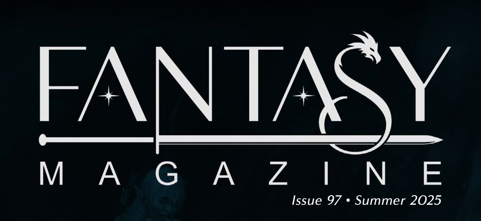 black background with white fantasy magazine logo (consisting of deadlands stars in the "A" and "A" in Fantasy, a dragon as the "S," and a sword separating "fantasy" and "magazine"

then it says at the bottom:

Issue 97 * Summer 2025