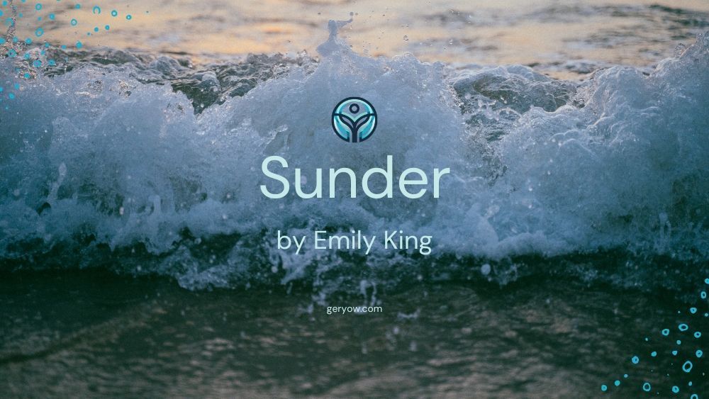 Waves crashing with the words "Sunder by Emily King" typed over the top.
