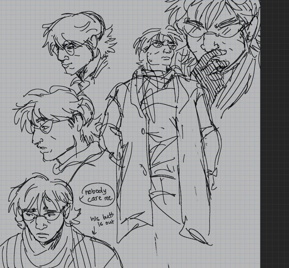 digital sketches of kazuya from kaiji