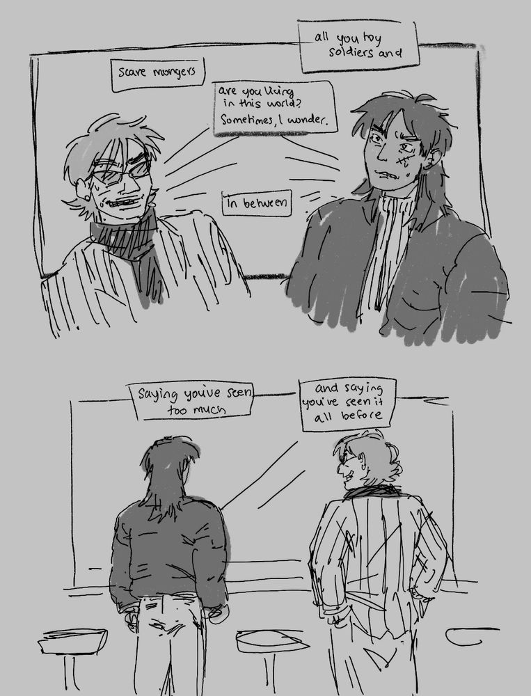 digital comic of kazuya and kaiji drawn to the lyrics of "human hands" by elvis costello