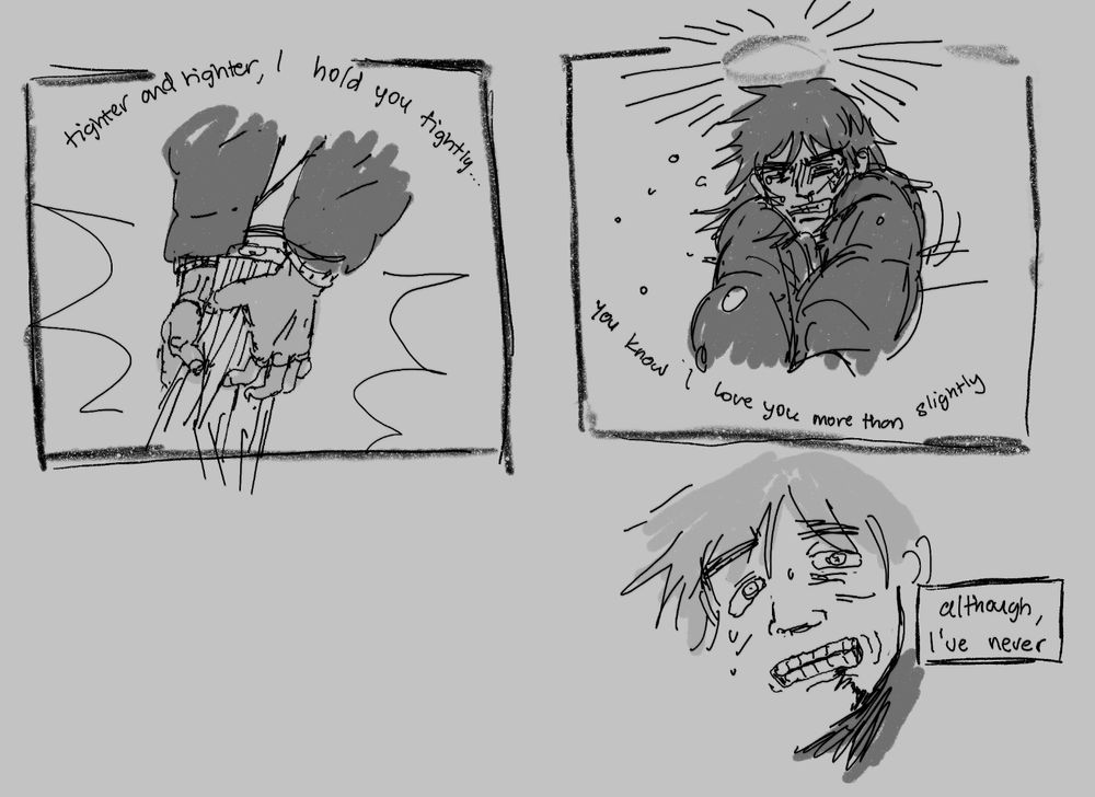 digital comic of kazuya and kaiji drawn to the lyrics of "human hands" by elvis costello