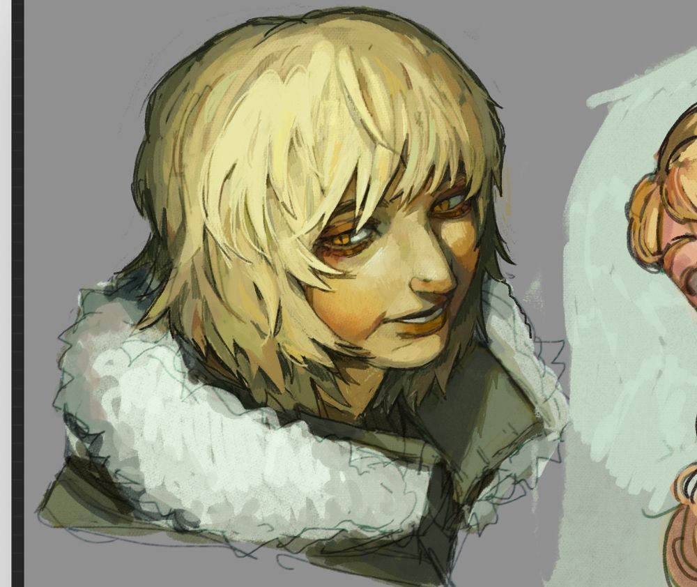 digitally painted portrait of falin looking rather ominous