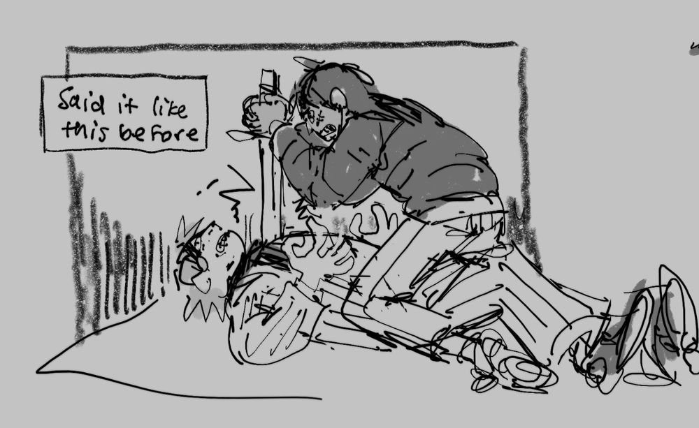 digital comic of kazuya and kaiji drawn to the lyrics of "human hands" by elvis costello