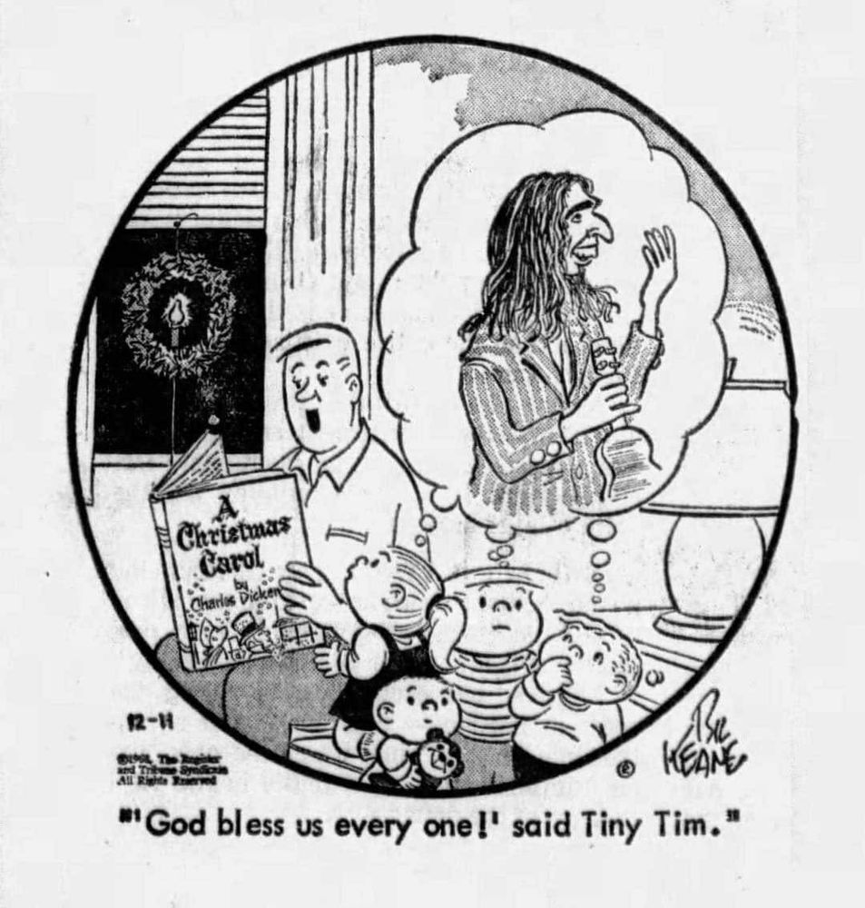 Dad reads about Dickens’ Tiny Tim and his kids imagine the great falsetto-singing ukelelist instead 