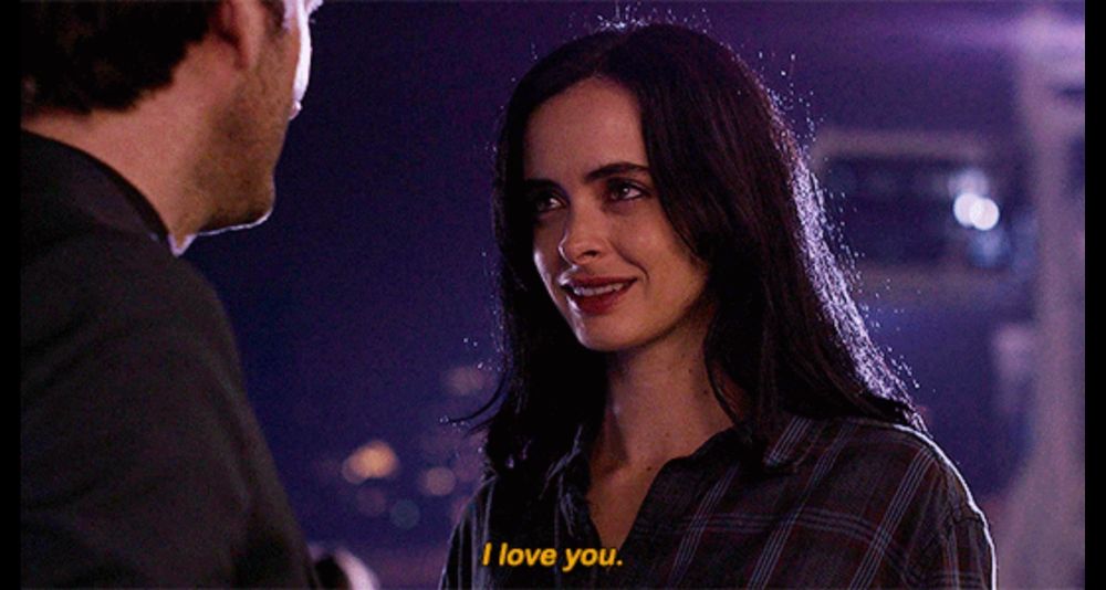 Jessica Jones saying "I love you" to Kilgrave