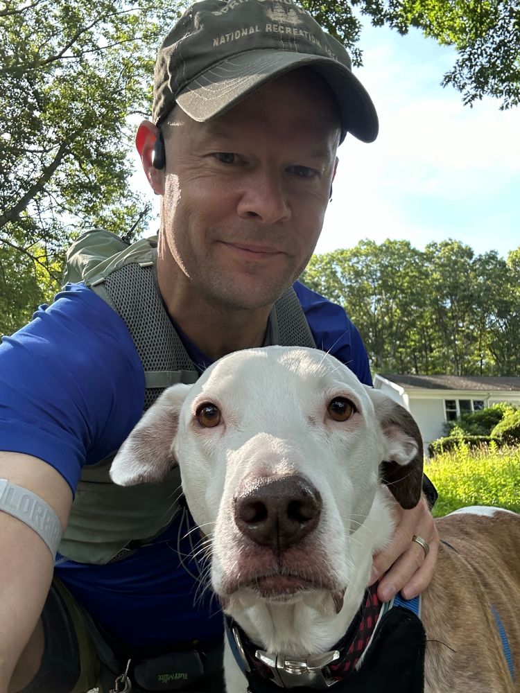 Rocky on a run with me 