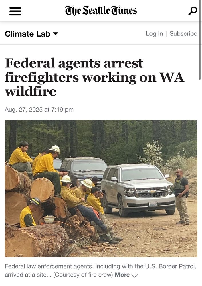 Federal agents showed up near Lake Cushman to check identification of crew members fighting Washington's largest active wildfire, in a confrontation described by firefighters and depicted in photos and videos.
