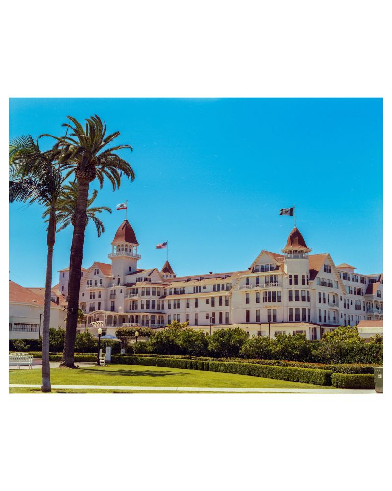 A photograph of the Hotel del Coronado. Originally opened in 1888, the Hotel is one of the oldest structures in San Diego and is considered to be haunted. 
